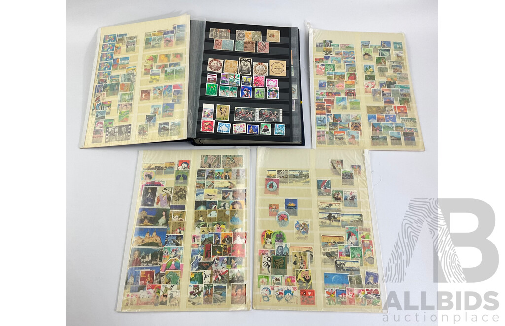 Collection of Japanese Cancelled Stamps, Examples Spanning 1890's to 2000's, Imperf, Tobacco Tax, Revenue and More
