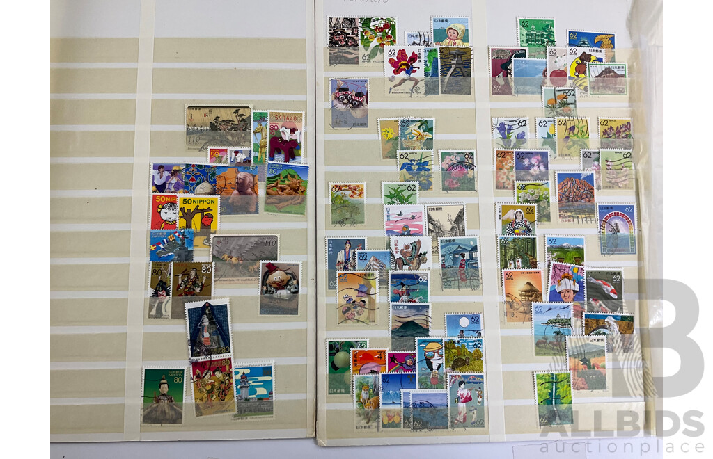Collection of Japanese Cancelled Stamps, Examples Spanning 1890's to 2000's, Imperf, Tobacco Tax, Revenue and More
