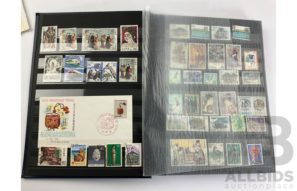 Collection of Japanese Cancelled Stamps, Examples Spanning 1890's to 2000's, Imperf, Tobacco Tax, Revenue and More