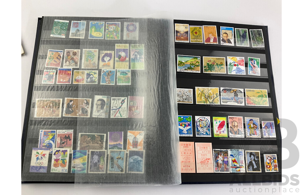 Collection of Japanese Cancelled Stamps, Examples Spanning 1890's to 2000's, Imperf, Tobacco Tax, Revenue and More