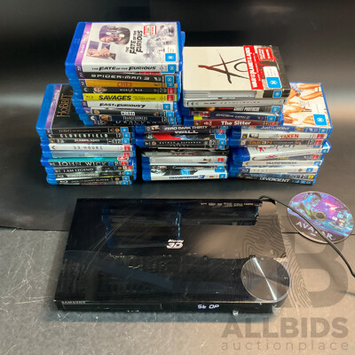 SAMSUNG Blu-ray 3D Player & Assorted of DVD Inclued Hobbit , Fast & Furious7 and More