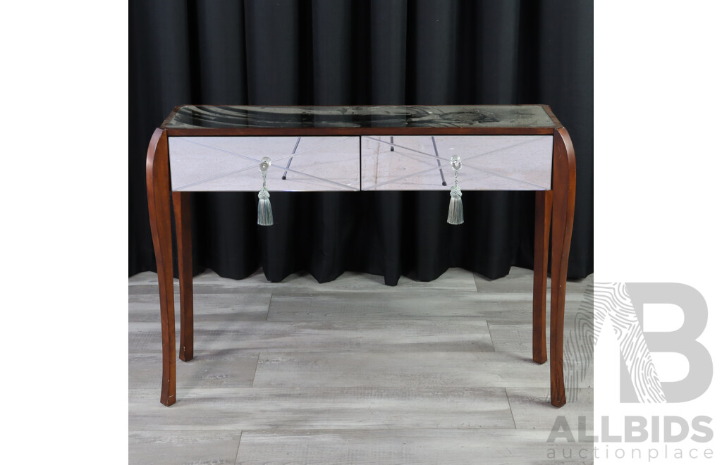 Modern Mirrored Two Drawer Hall Table