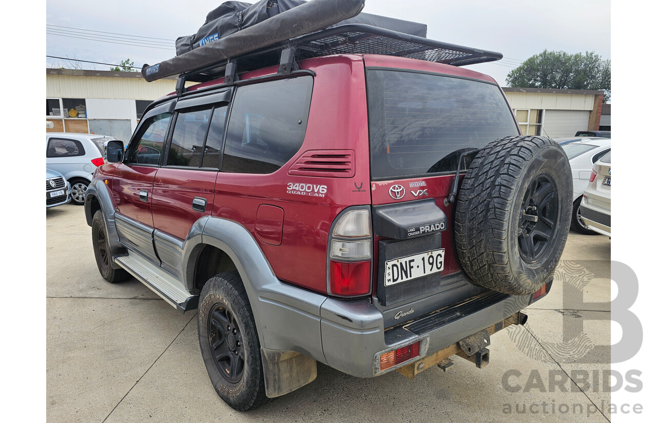 5/1998 Toyota Landcruiser Prado Grande VX (4x4) VZJ95R 4d Wagon Red 3.4L