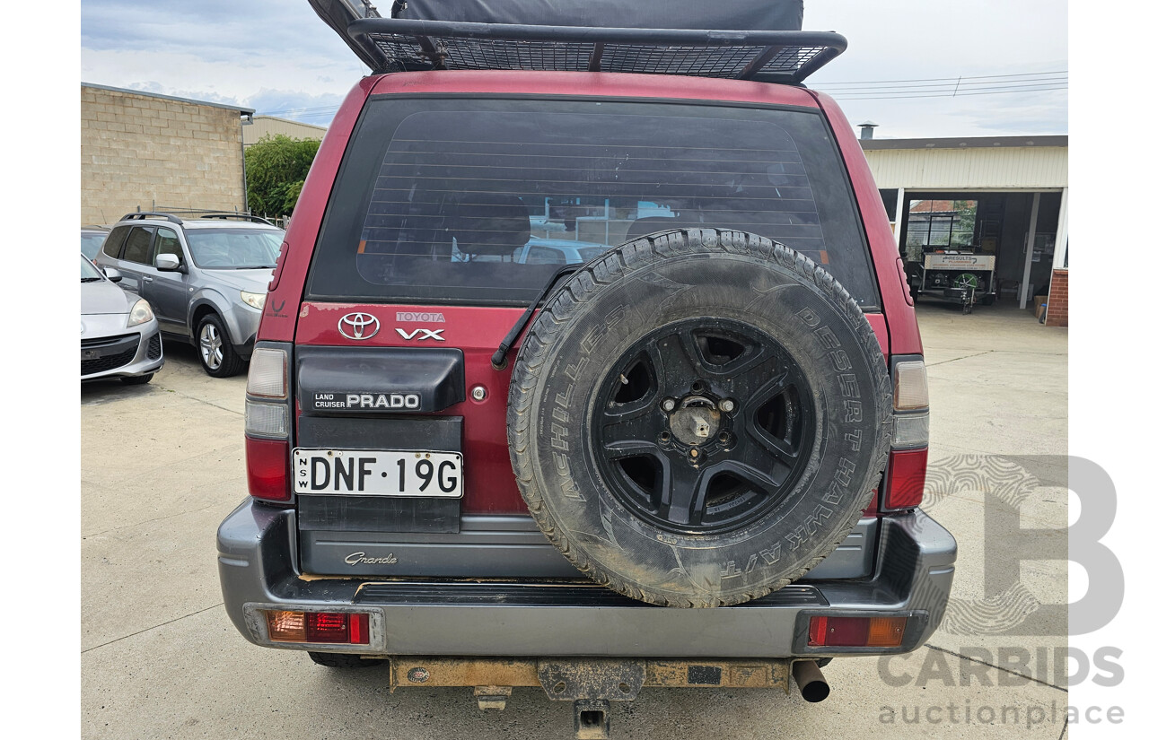 5/1998 Toyota Landcruiser Prado Grande VX (4x4) VZJ95R 4d Wagon Red 3.4L