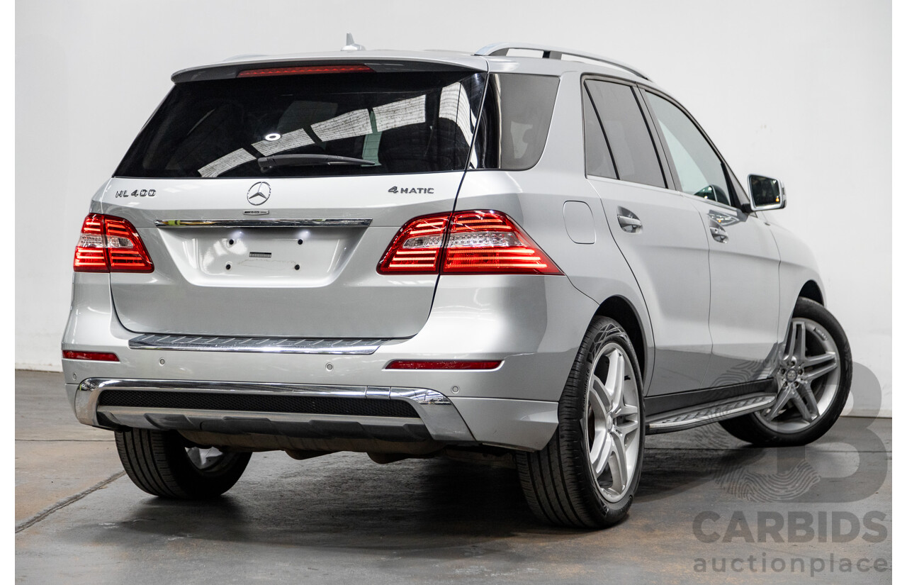 3/2014 Mercedes Benz ML 400 (4x4) AMG Sports Pack 166 MY14 4d Wagon Iridium Silver Metallic Twin Turbo V6 3.0L