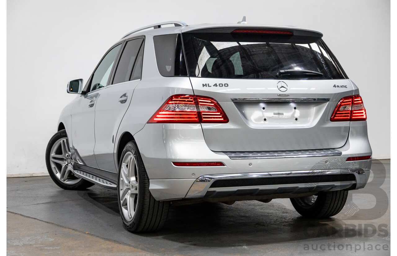 3/2014 Mercedes Benz ML 400 (4x4) AMG Sports Pack 166 MY14 4d Wagon Iridium Silver Metallic Twin Turbo V6 3.0L