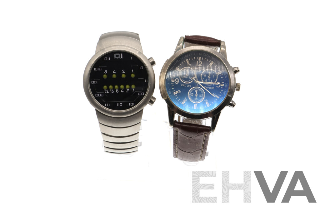 OI Binary Time Mens Watch the One Samui Moon & Yazole Mens Watch