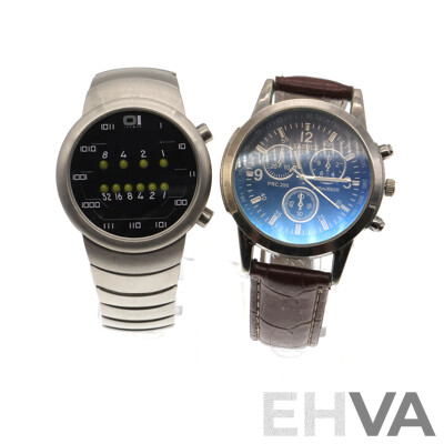 OI Binary Time Mens Watch the One Samui Moon & Yazole Mens Watch