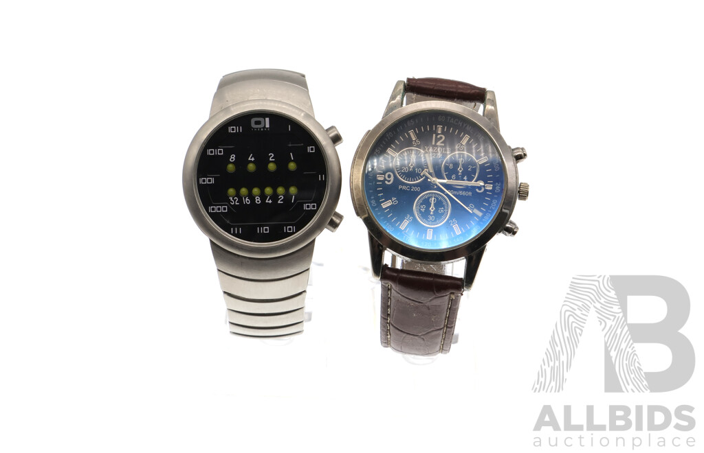 OI Binary Time Mens Watch the One Samui Moon & Yazole Mens Watch