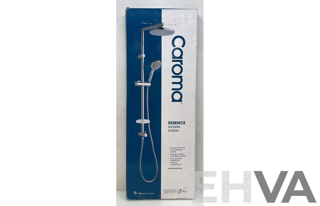 Caroma Essence Rail Shower with Overhead Set - Brand New