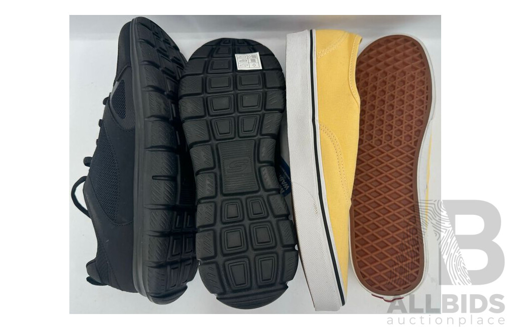 Black Skechers & Yellow Vans (Size U.S 9)