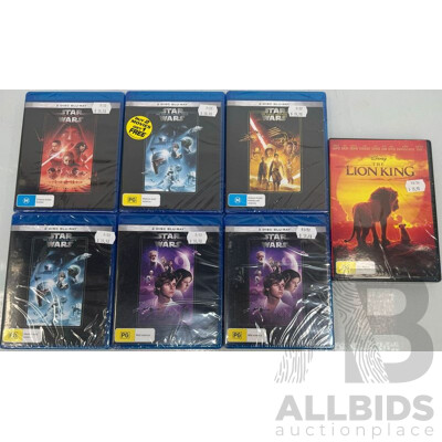 Blu-Ray Star Wars & the Lion King DVDs