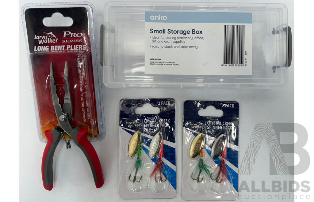 Jarvis Walker Spinner Hooks, Pliers and Anko Storage Box