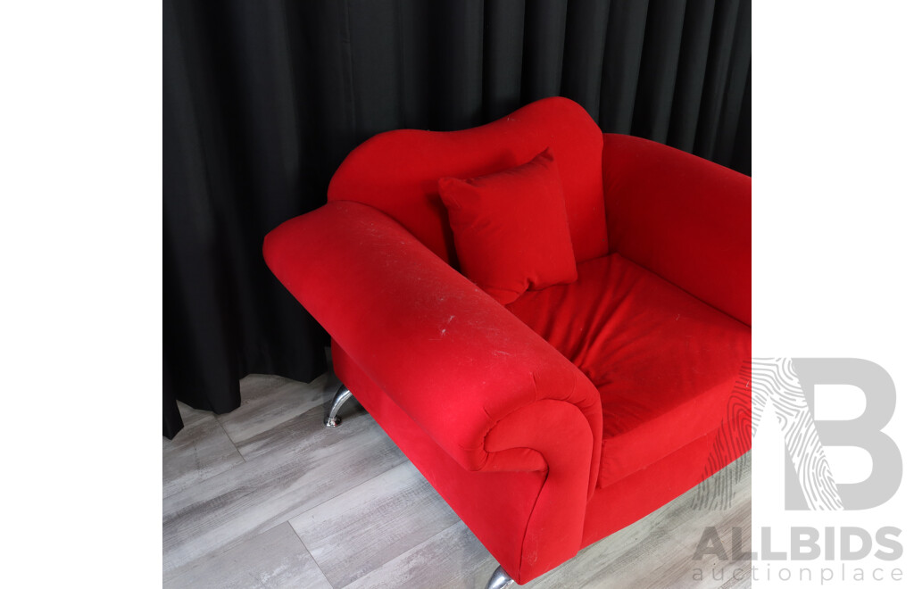 Oversized Rouge Red Three Piece Lounge Suite