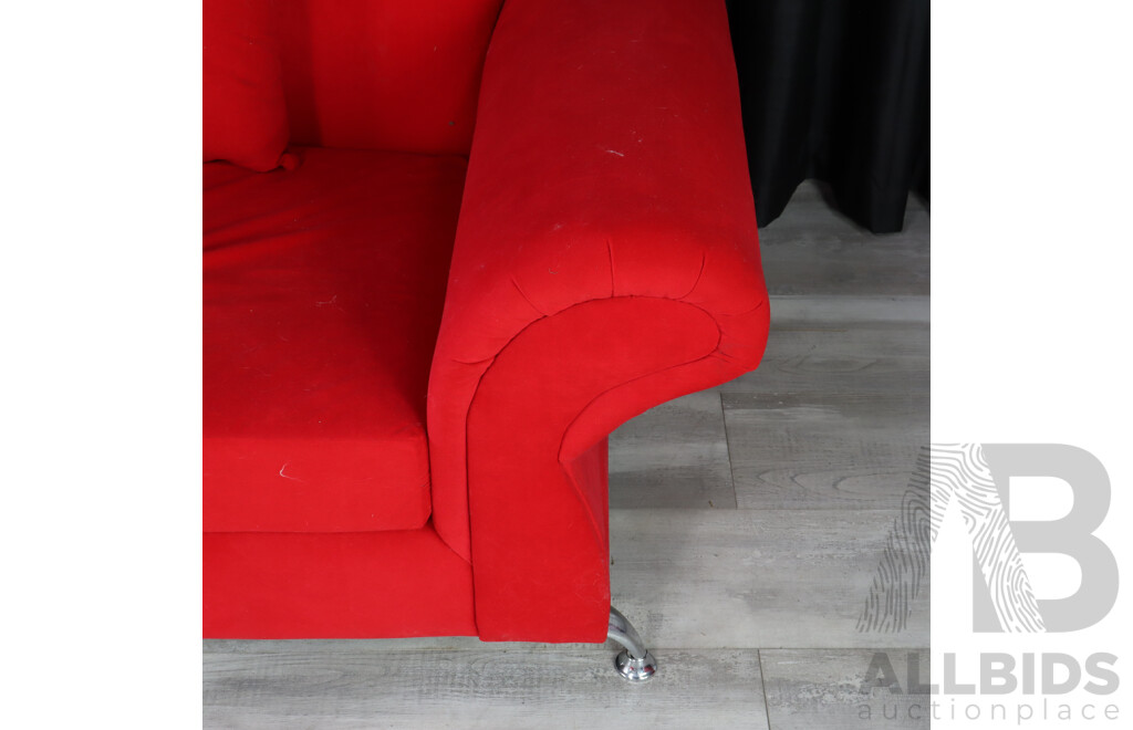 Oversized Rouge Red Three Piece Lounge Suite