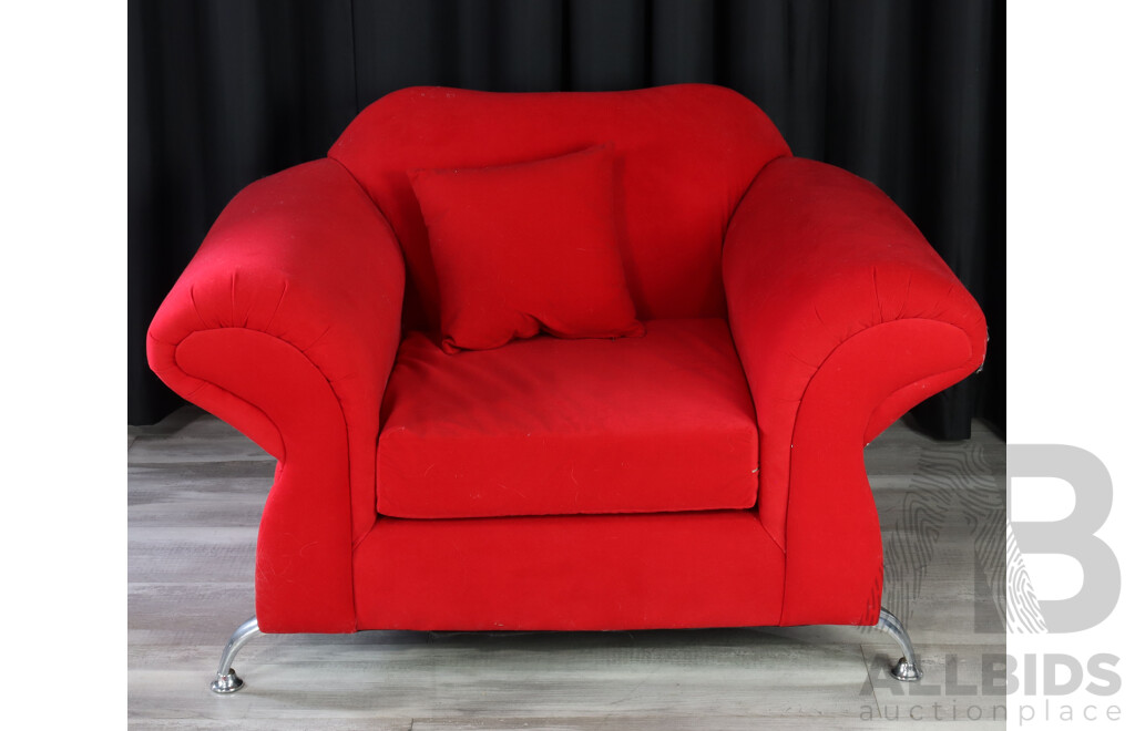 Oversized Rouge Red Three Piece Lounge Suite