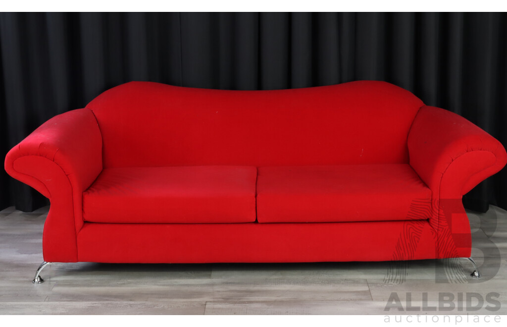 Oversized Rouge Red Three Piece Lounge Suite