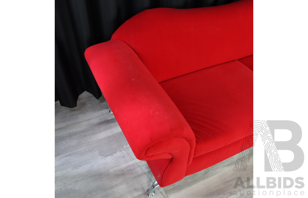 Oversized Rouge Red Three Piece Lounge Suite