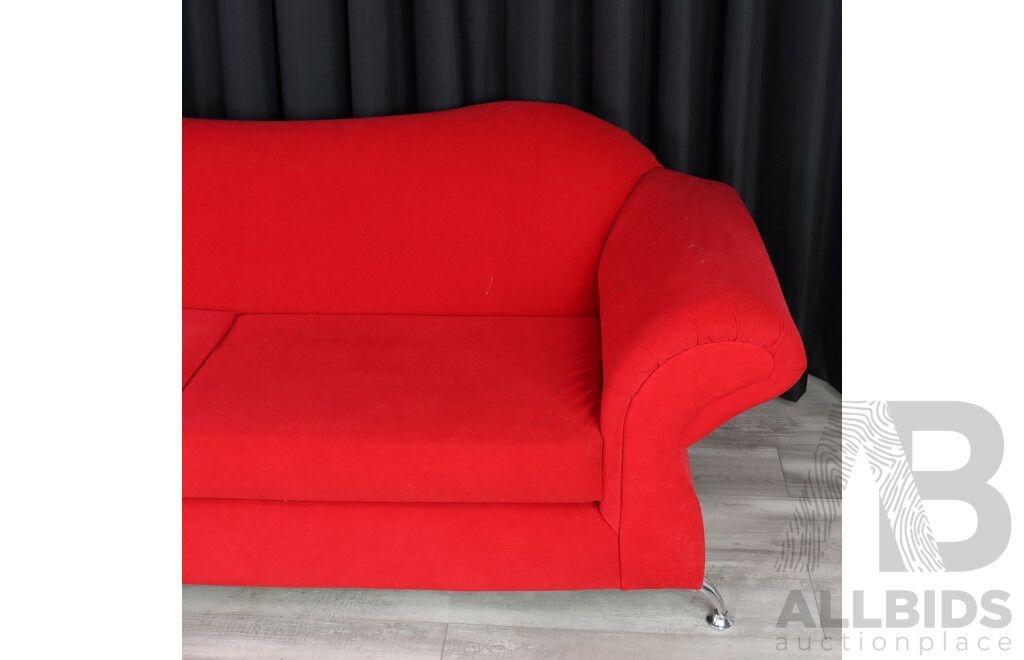 Oversized Rouge Red Three Piece Lounge Suite