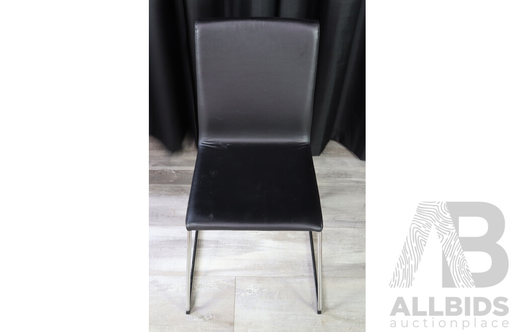 Set of Four Leather Dining Chairs