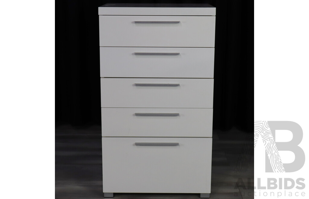 Modern Lacquered Five Drawer Chest