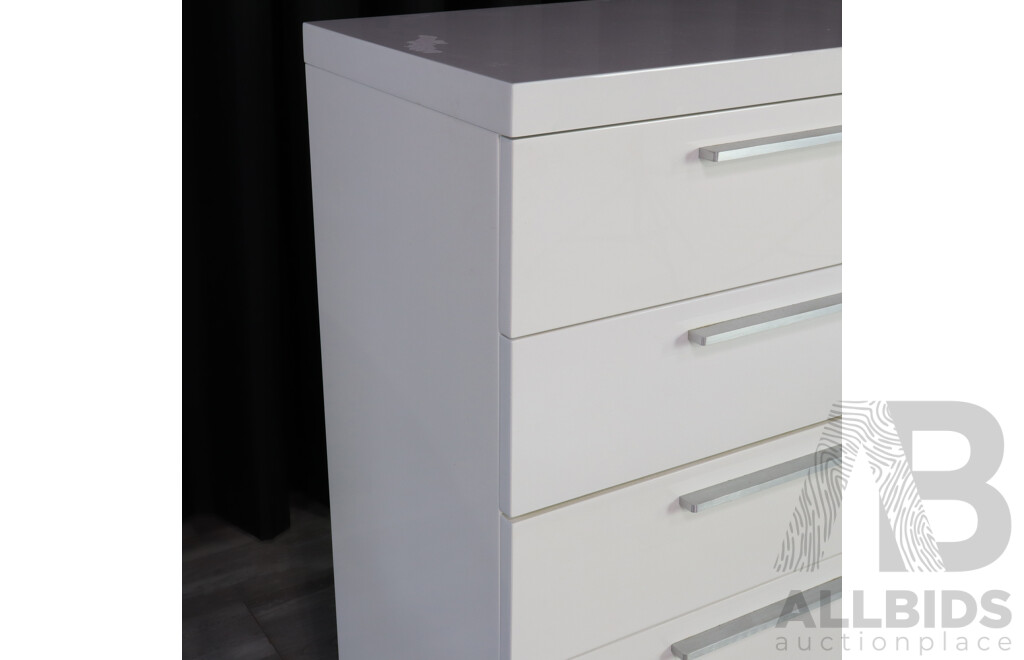 Modern Lacquered Five Drawer Chest