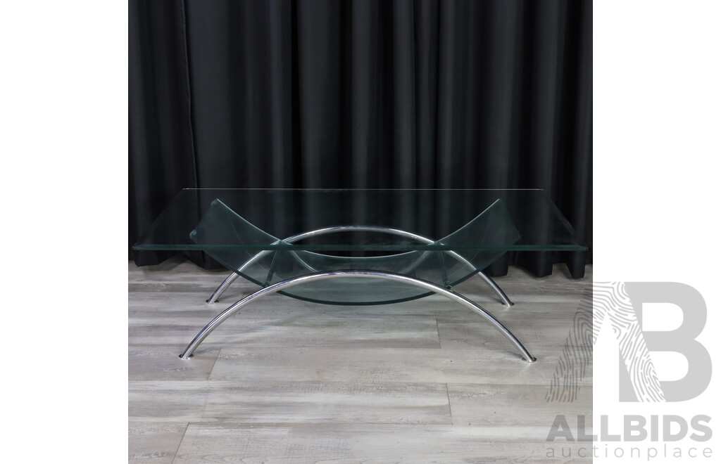 Chrome and Glass Coffee Table