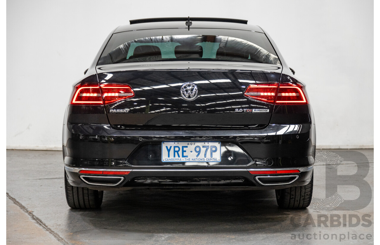 11/2015 Volkswagen Passat 140 TDI Highline R-Line Pack 3C B8 MY16 4d Sedan Deep Black Pearl Turbo Diesel 2.0L