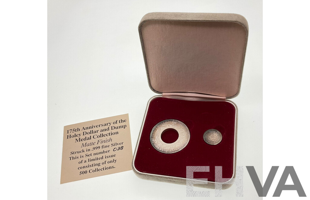 Australian 1988 Silver Holey Dollar and the Dump 175th Anniversary Coins