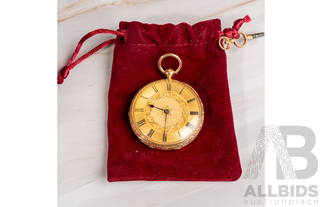 18ct Victorian Antique Flavelle Brothers 40mm Open Face Hunter Pocket Watch, London 1919, 54.48 Grams