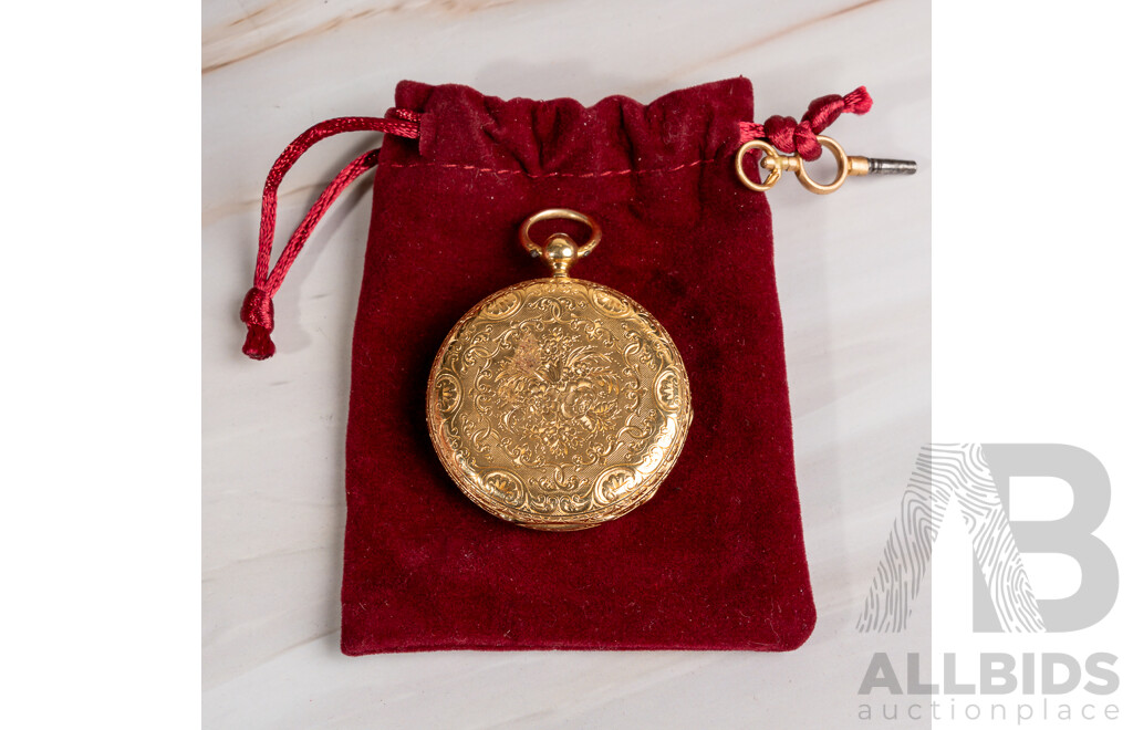 18ct Victorian Antique Flavelle Brothers 40mm Open Face Hunter Pocket Watch, London 1919, 54.48 Grams