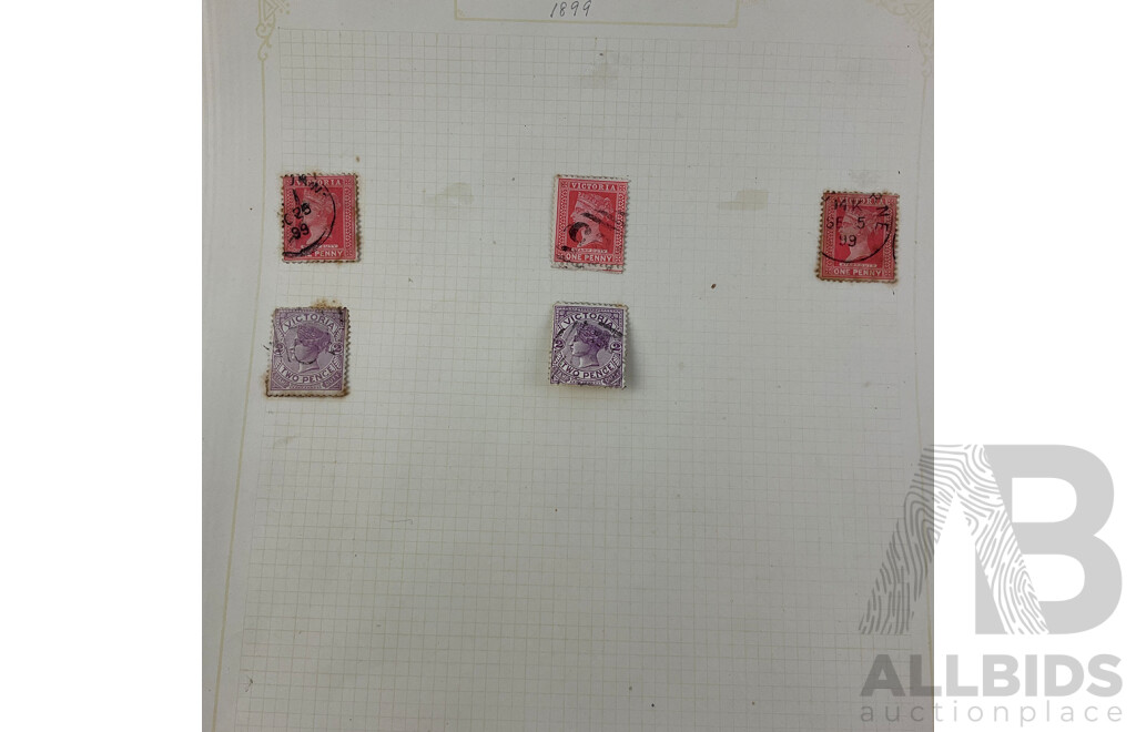 Australian Pre Federation Stamps, Victoria 1880's - 1890's, Queen Victoria, Half, One, Two, Three, Four Six, Ninepence, Shilling, Stamp Duty