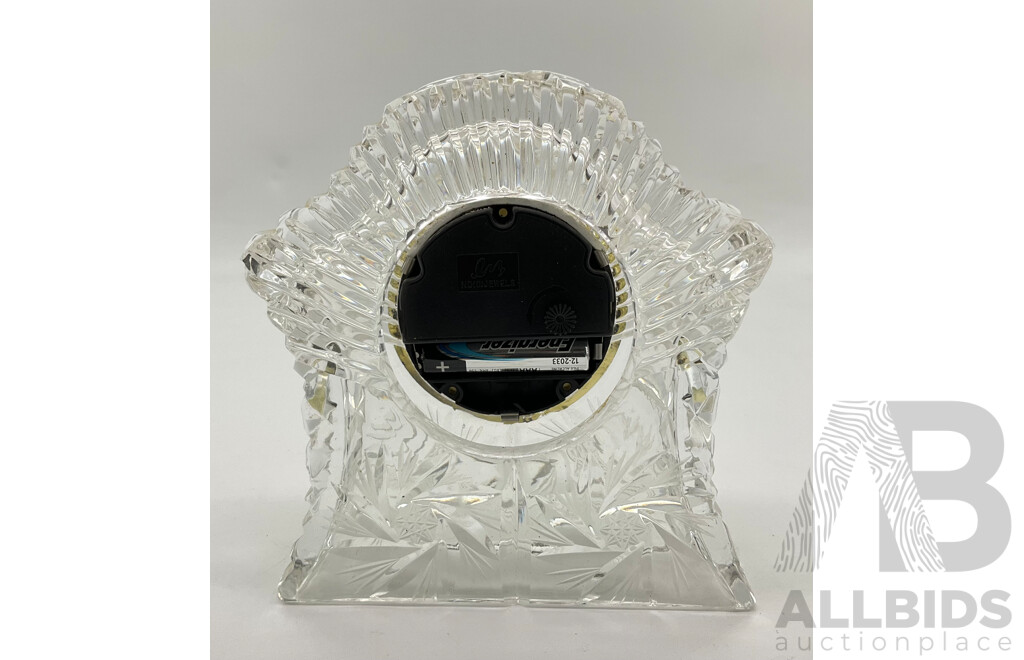 Vintage Crystal Shelf Clock with Quartz Movement