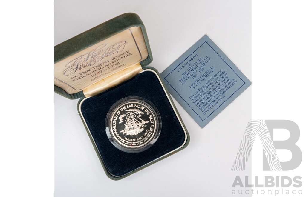 Australian 1987-88 First Fleet Re-enactment Silver Medallion .925