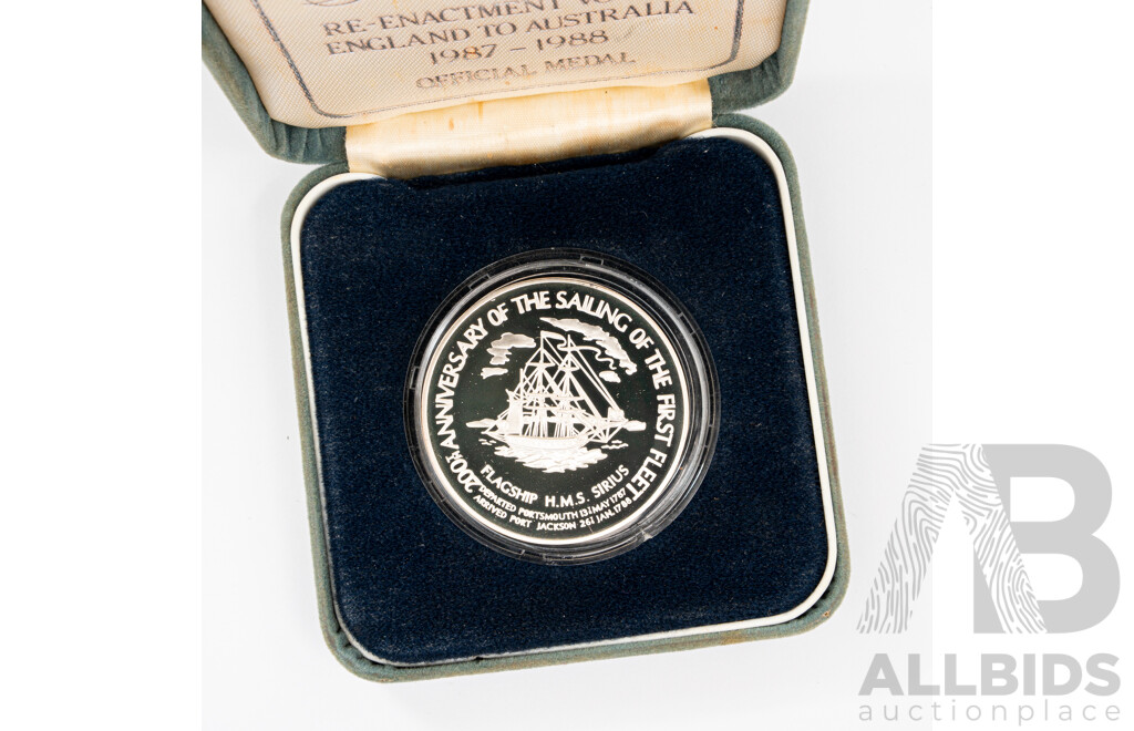 Australian 1987-88 First Fleet Re-enactment Silver Medallion .925