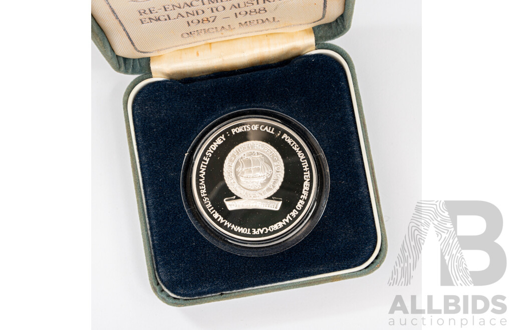 Australian 1987-88 First Fleet Re-enactment Silver Medallion .925