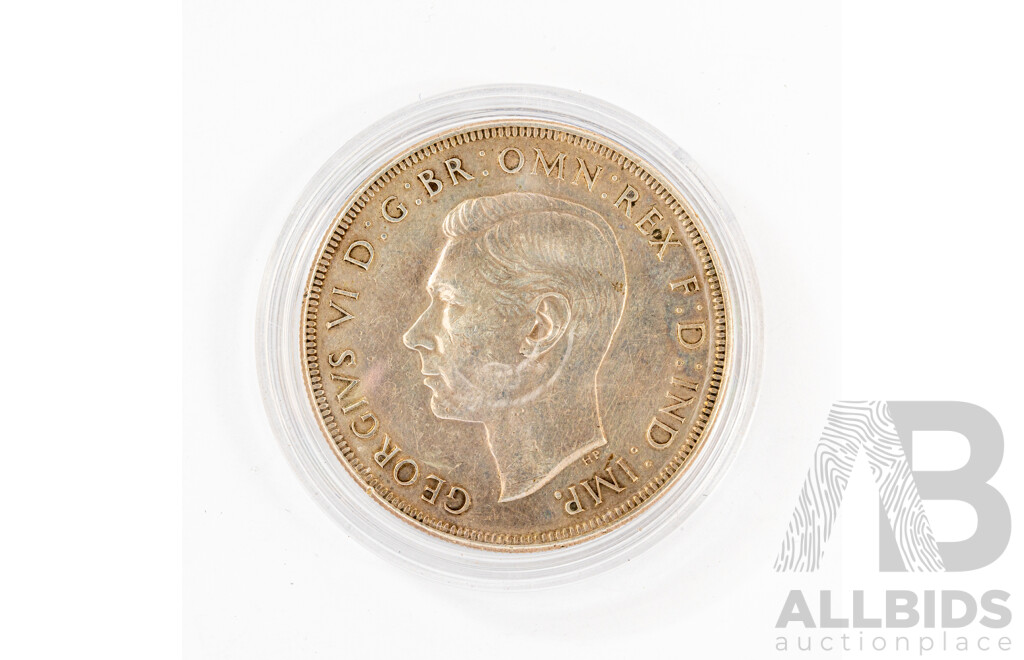 Australian 1937 Silver One Crown Coin .925
