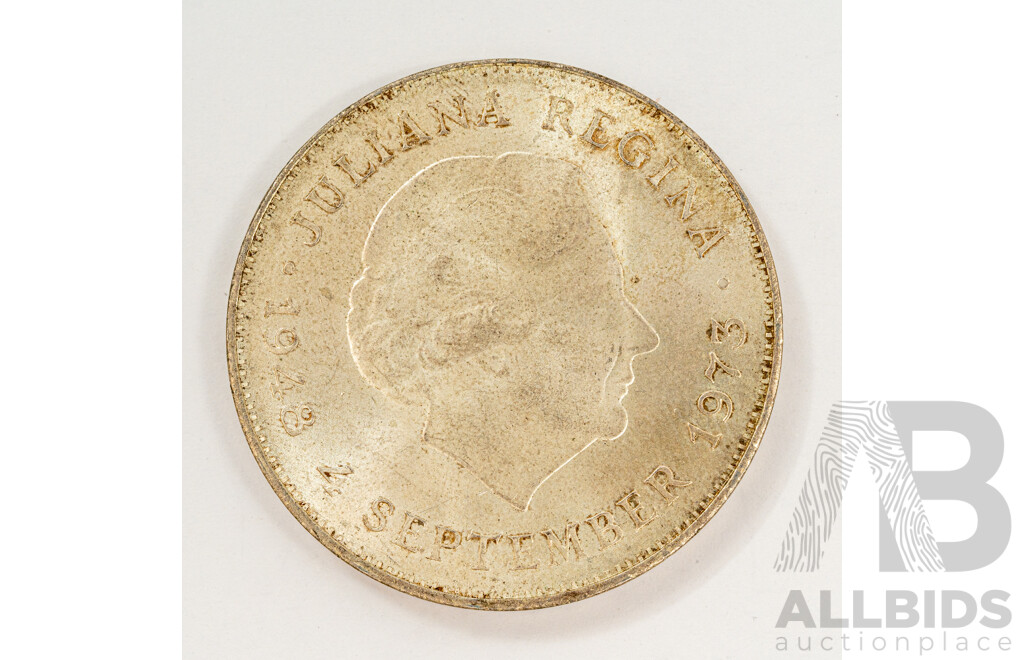 Netherlands 1973 Silver Ten Gulden Coin .720
