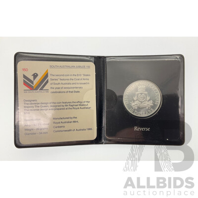 Australian RAM 1986 Silver Ten Dollar Coin, State Series, South Australia .925