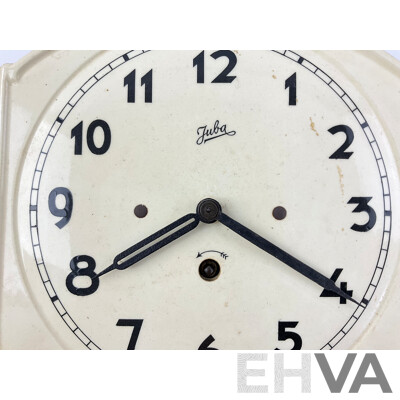 Mid Century Ceramic Juba Wall Clock, Made in Germany