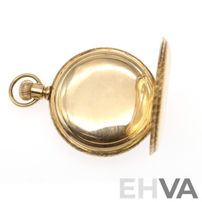 Vintage AWW Co. Waltham Mass 40mm Hunters Pocket Watch Missing Front Casing, Hallmarked 14K, 44.98 Grams Total