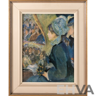 Pierre-Auguste Renoir, (19th Century/Early 20th, French, 1841-1919), at The Theatre (La Premiere Sortie), Reproduction Colour Print of Original c1880 Oil, 54 x 44 cm (frame)