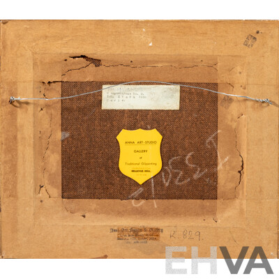 T.R.Evans, (20th Century, Working c1930s Paris), Dinamismus - Compositione No. 2 (1938), Original Vintage Abstract Oil on Masonite, 30 x 34 cm (frame)