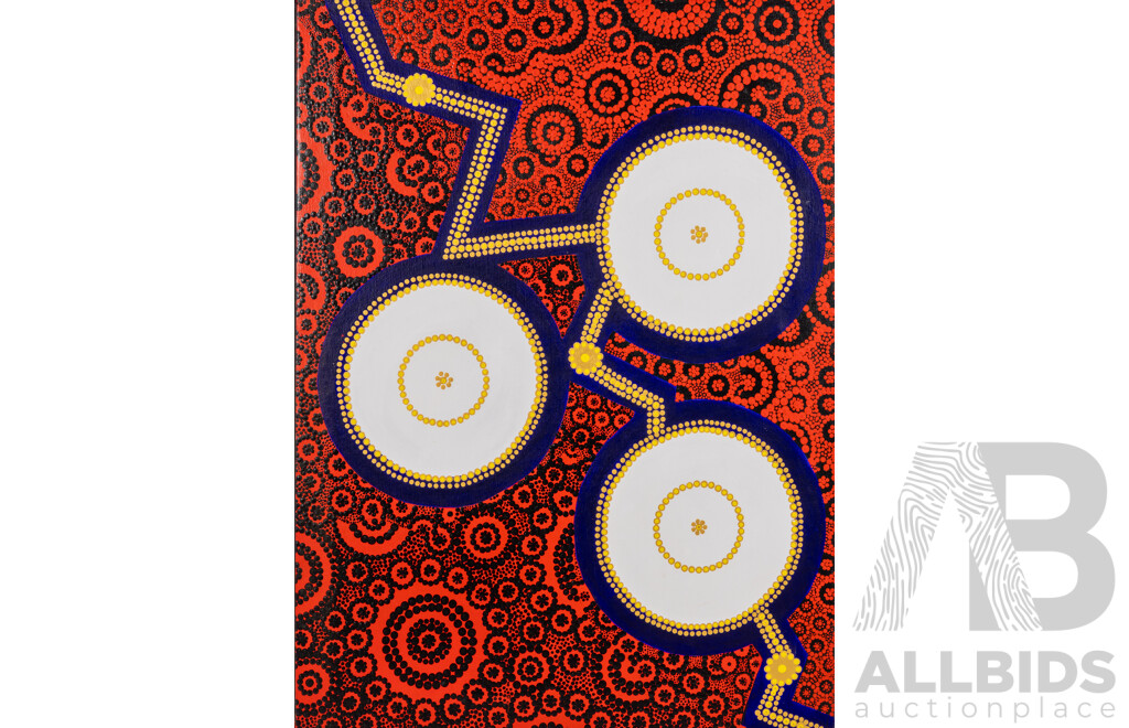John McFadden (JackMac) (20th Century, Indigenous-Australian), Rainbow Serpent (2009), Acrylic on Canvas, 81 x 59 cm