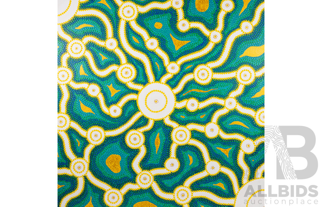 John McFadden (JackMac) (20th Century, Indigenous-Australian), The Shire - After the Rain - Big Kangaroo (2012), Original Acrylic on Canvas, 102 x 102 cm