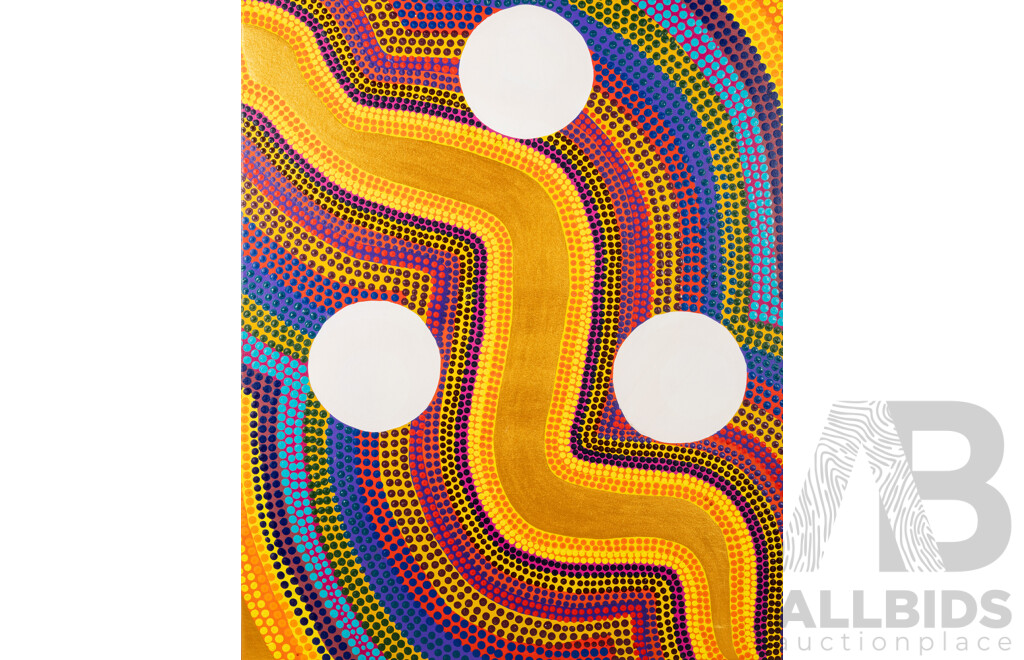 John McFadden (JackMac) (20th Century, Indigenous-Australian), Rainbow Serpent (2010), Original Acrylic on Canvas, 87 x 72 cm