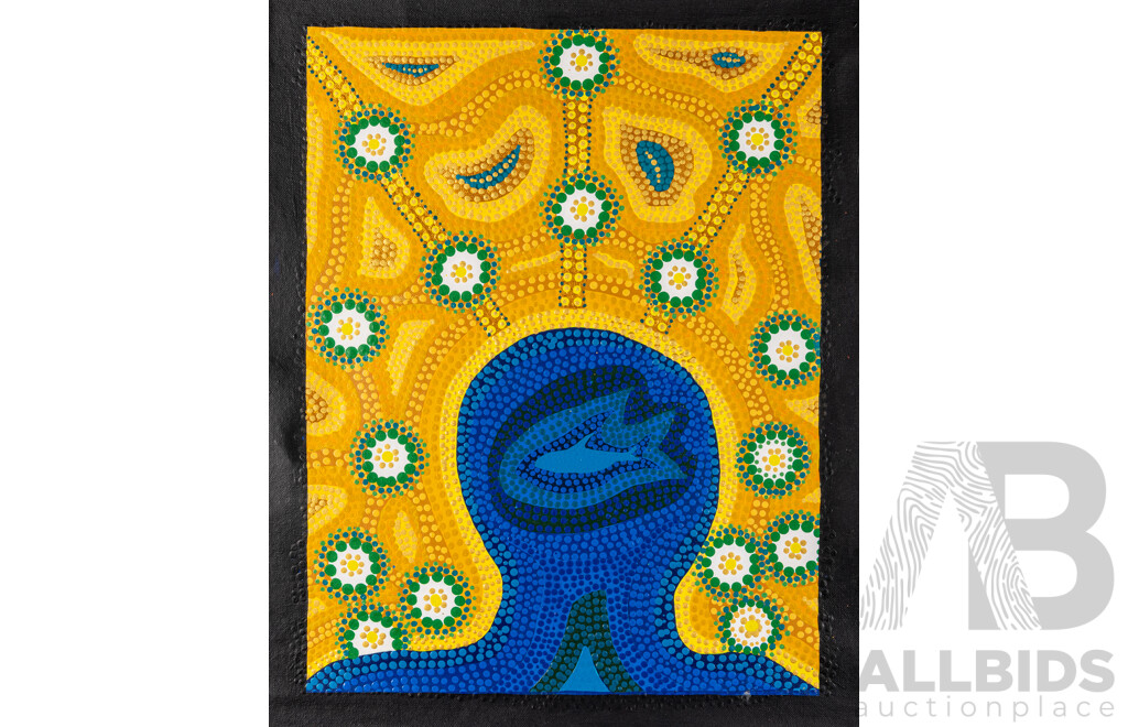 John McFadden (JackMac) (20th Century, Indigenous-Australian), The Entrance, Ellendale Pool, Mt. Augustus & Untitled, Lovely Collection of Four Original Acrylic on Canvases, 50 x 40 cm (largest) (4)