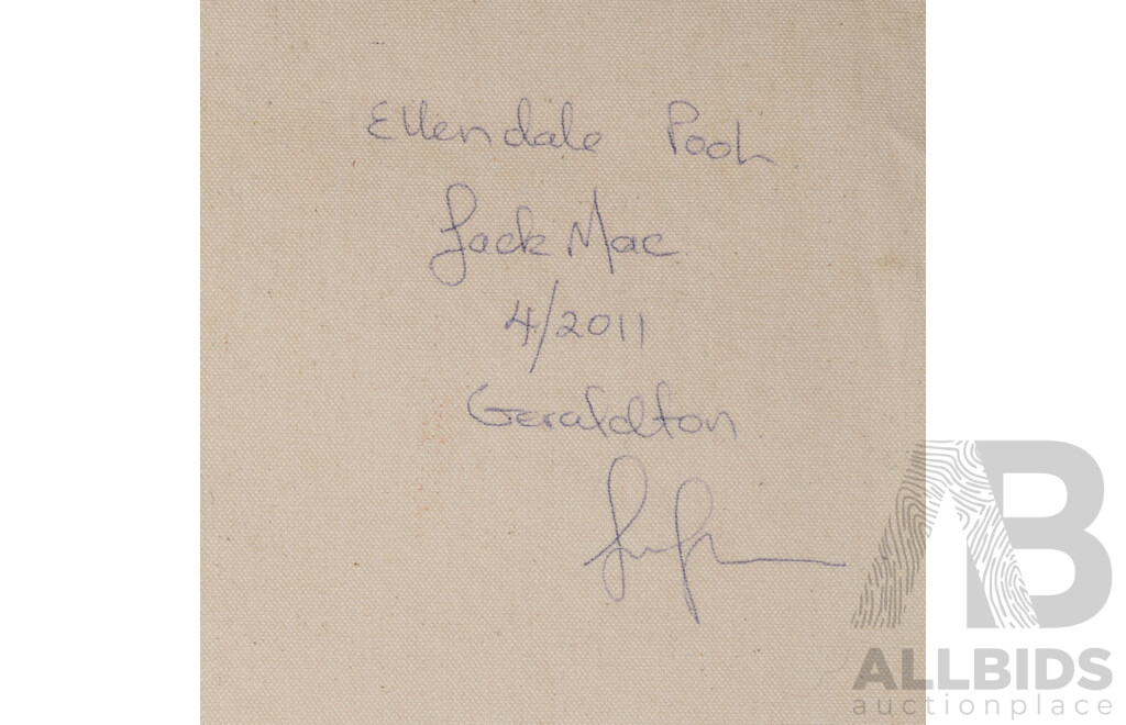 John McFadden (JackMac) (20th Century, Indigenous-Australian), The Entrance, Ellendale Pool, Mt. Augustus & Untitled, Lovely Collection of Four Original Acrylic on Canvases, 50 x 40 cm (largest) (4)