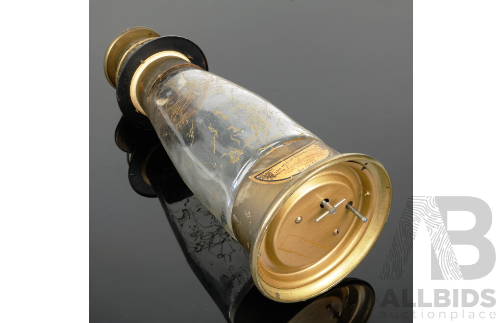 Vintage Lighthouse Form Musical Decanter with Brass Top