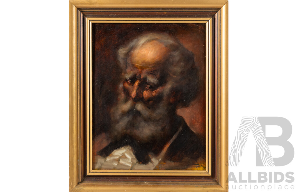 Zoltan Fenyes (Hungarian-Born Australian, 1924-97), Portrait of a Distinguished Gentleman, Original Oil on Board, 58 x 48 cm (frame)